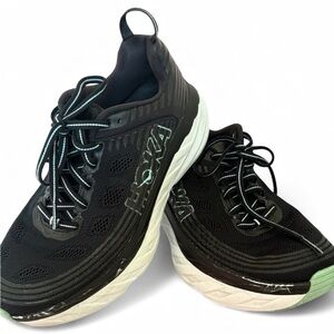 Hoka Black and White Athletic Shoes